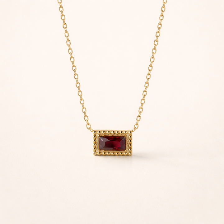 Baguette Geboortesteen Ketting