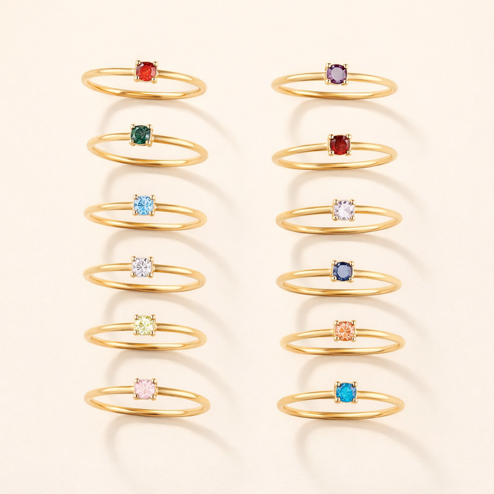 Geboortesteen 18K Gouden Ringen.