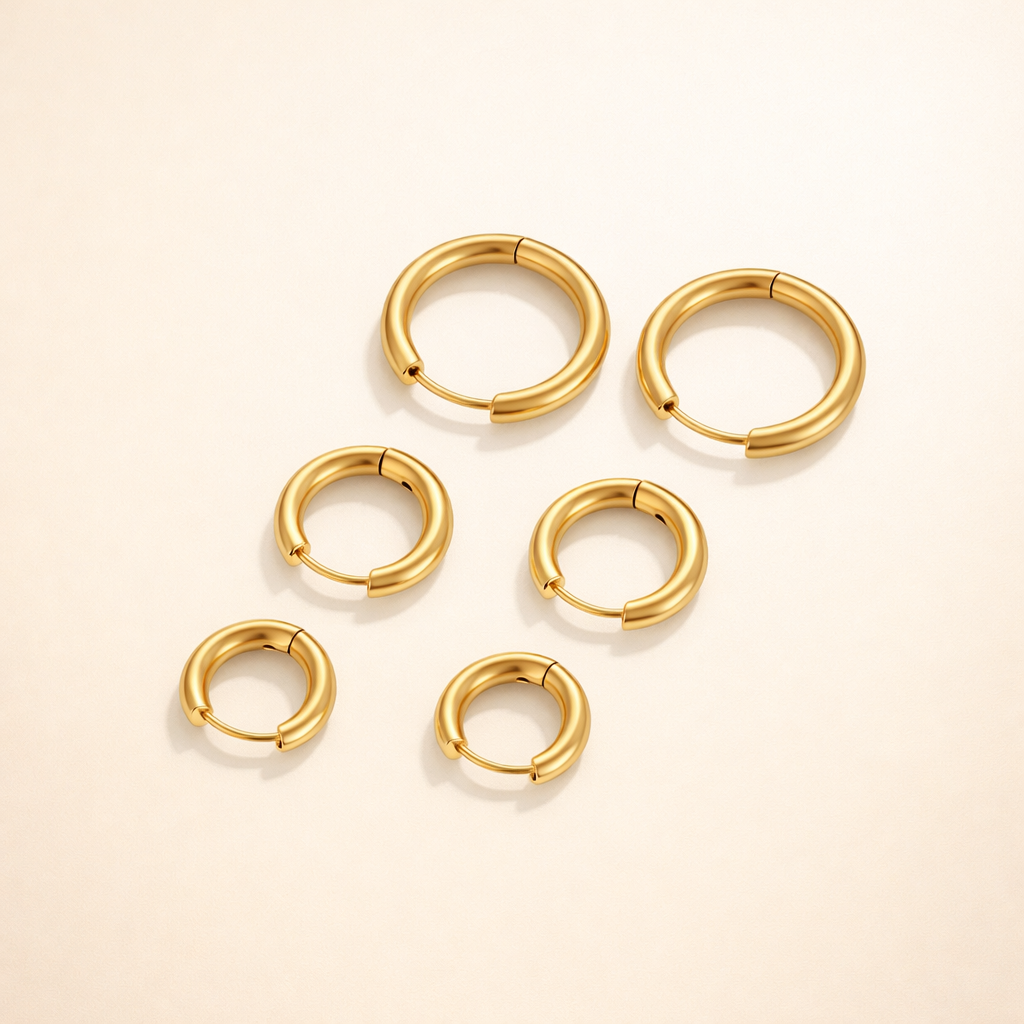 Gouden Trio Mini Hoop Set