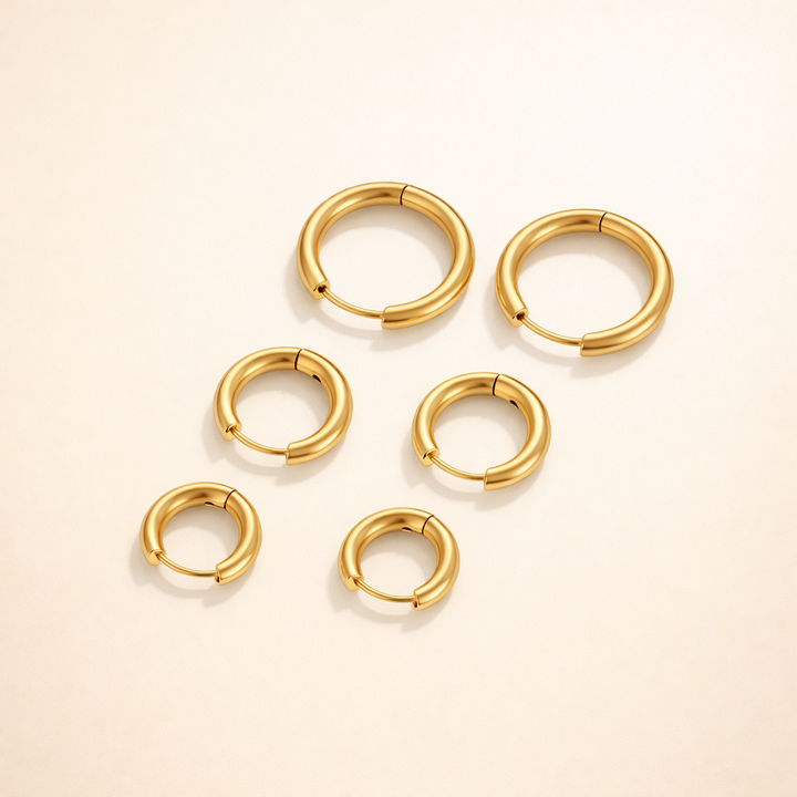Gouden Trio Mini Hoop Set