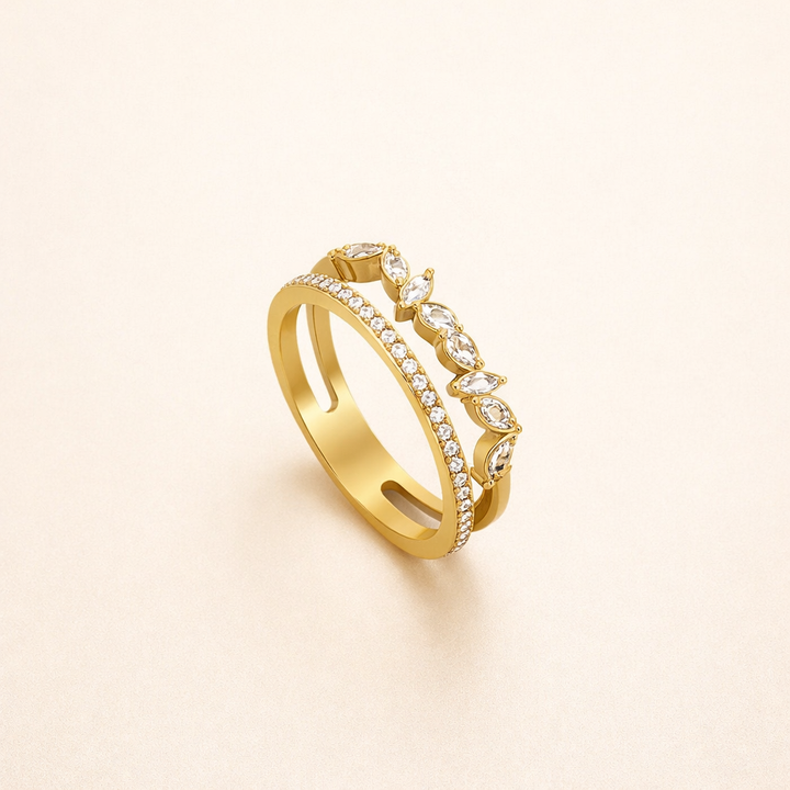 18K Gouden Mia Kristallen Ring