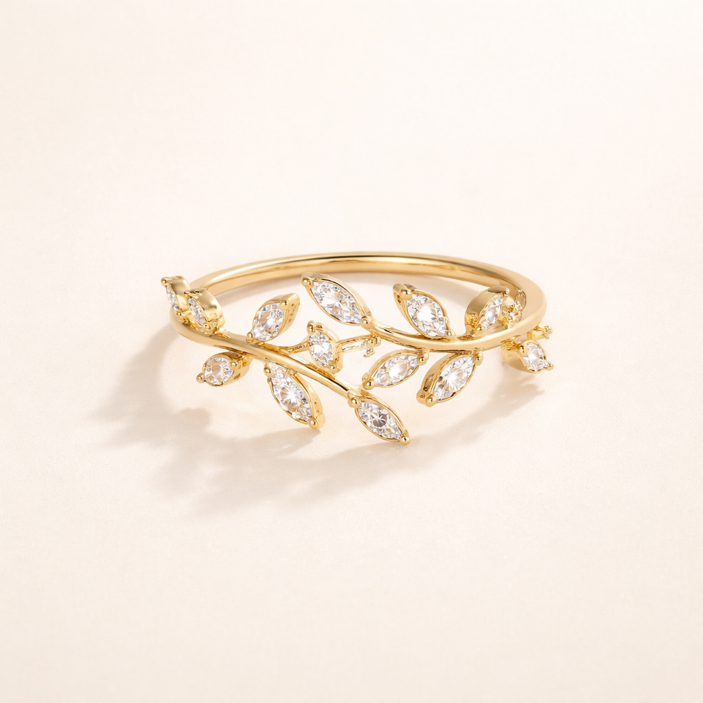 18K Gouden Kristallen Wijnring