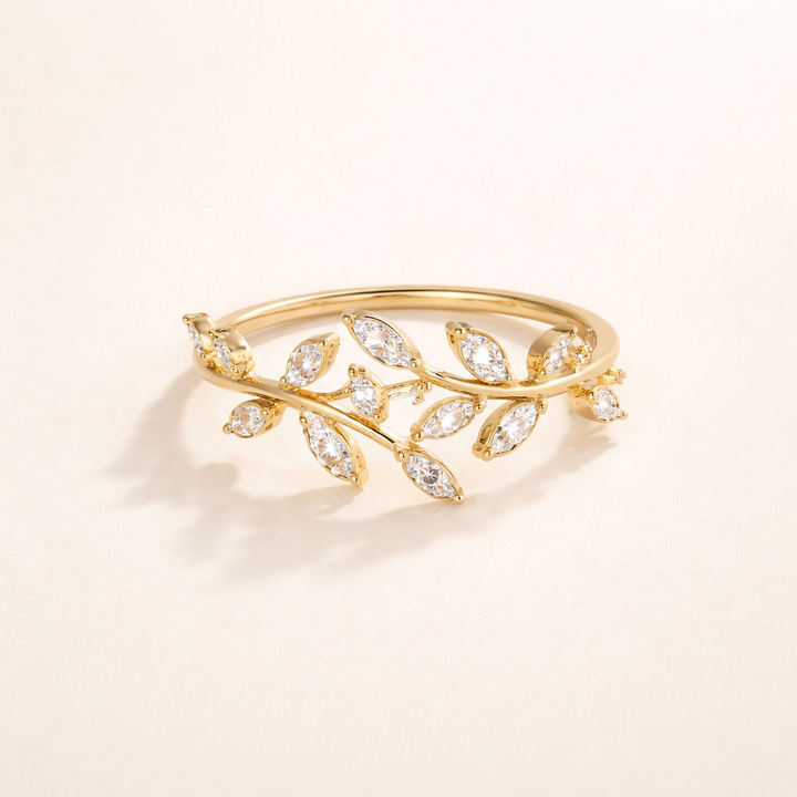 18K Gouden Kristallen Wijnring