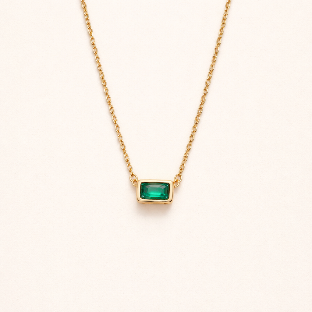 Monica Groene Smaragd Ketting
