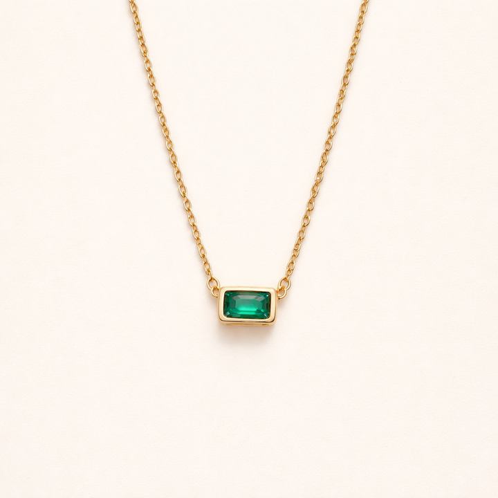 Monica Groene Smaragd Ketting