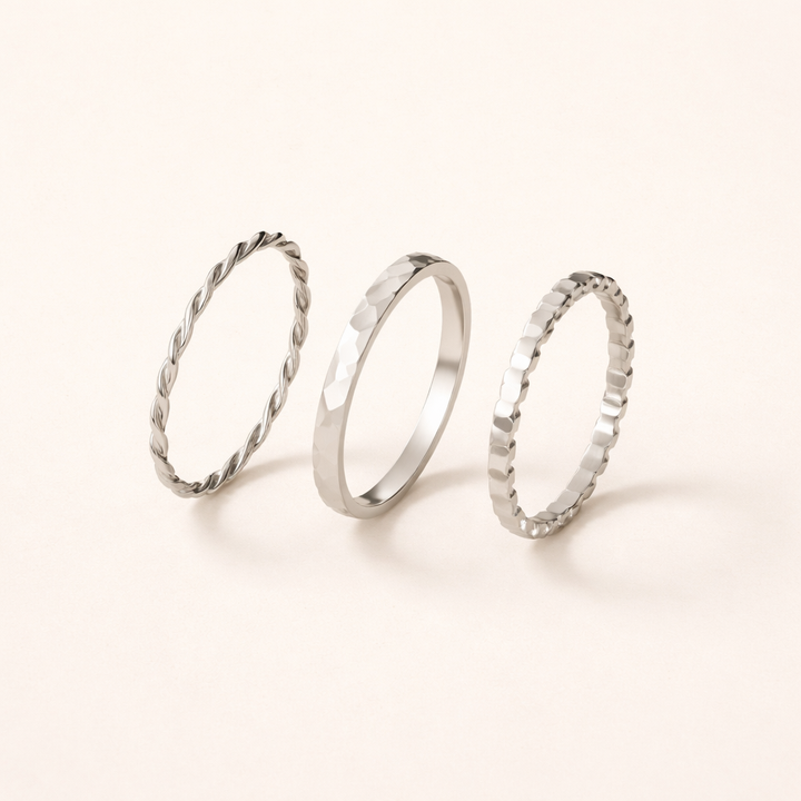 Hella Zilveren Gestapelde Ring