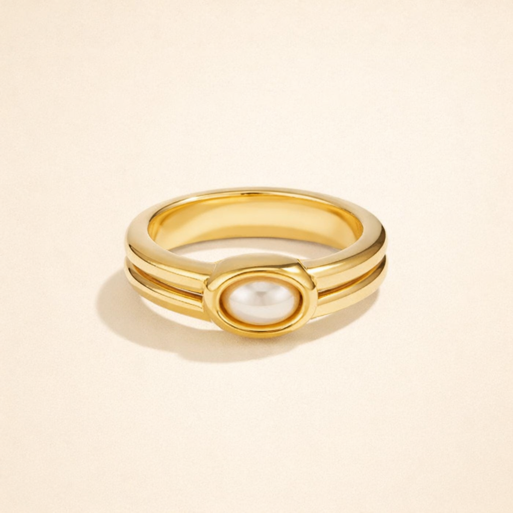 Chunky Parels 18K Gouden Ring