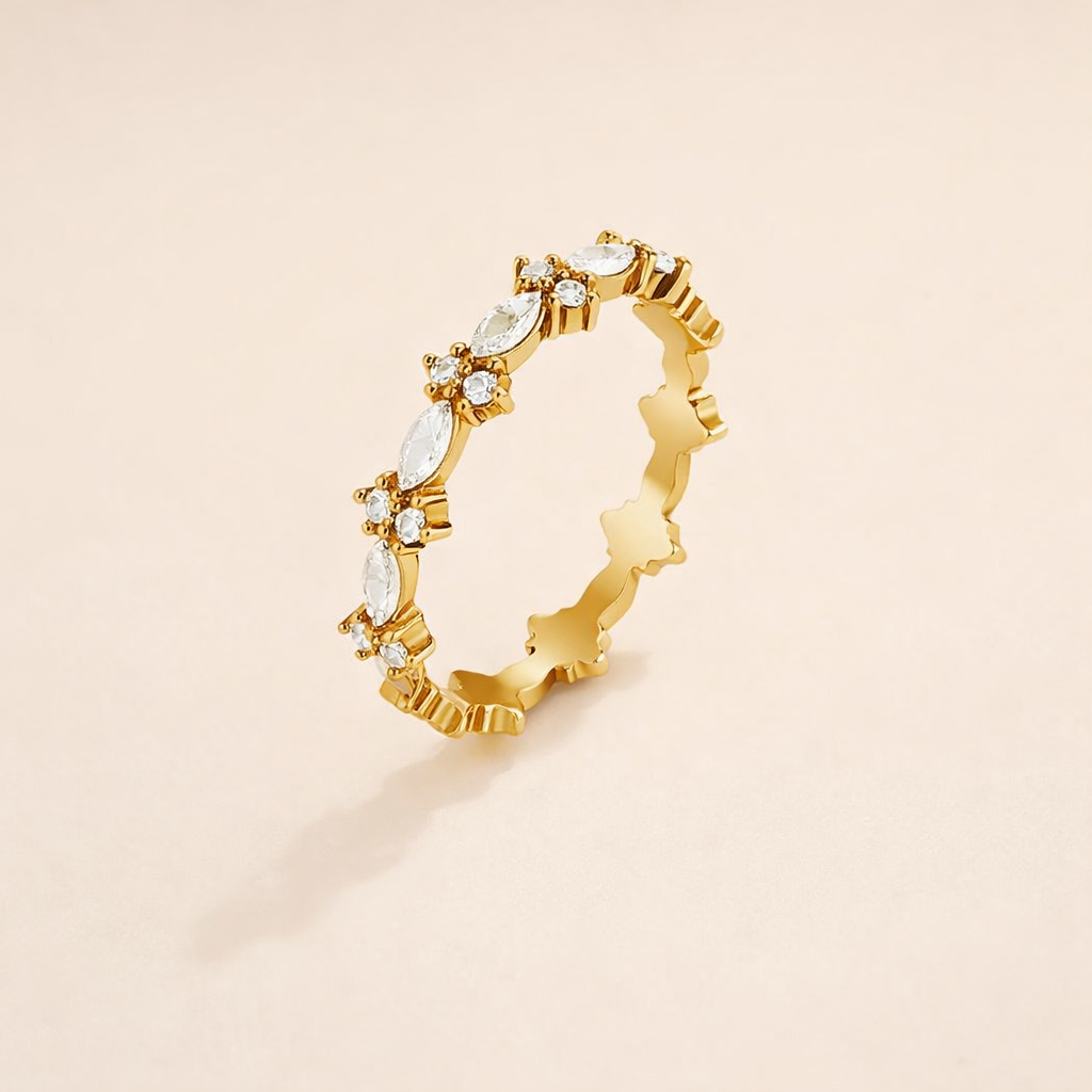 Luxe Kristallen Gouden Ring