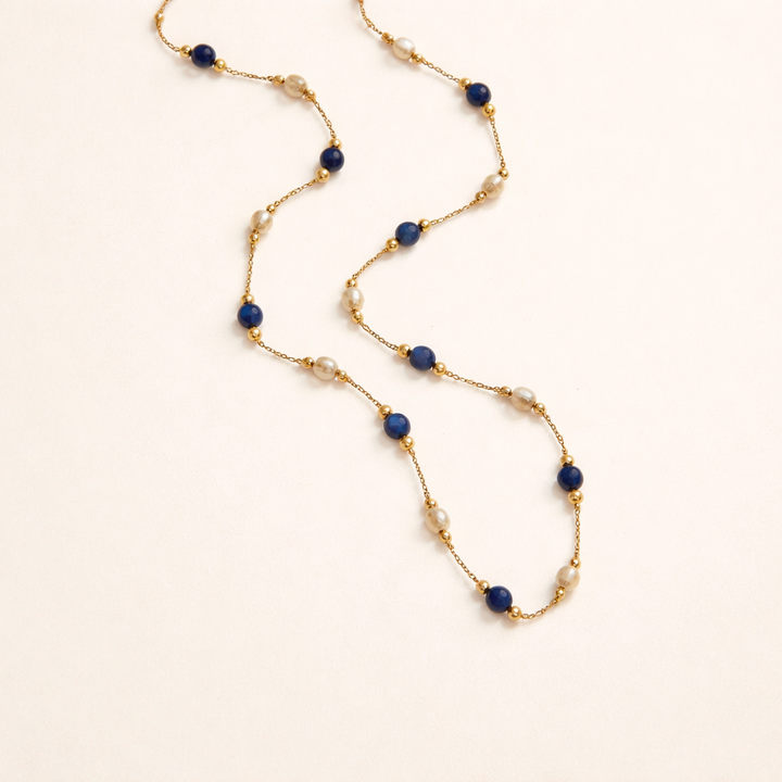 Lulu Midnight Beaded Stone Necklace