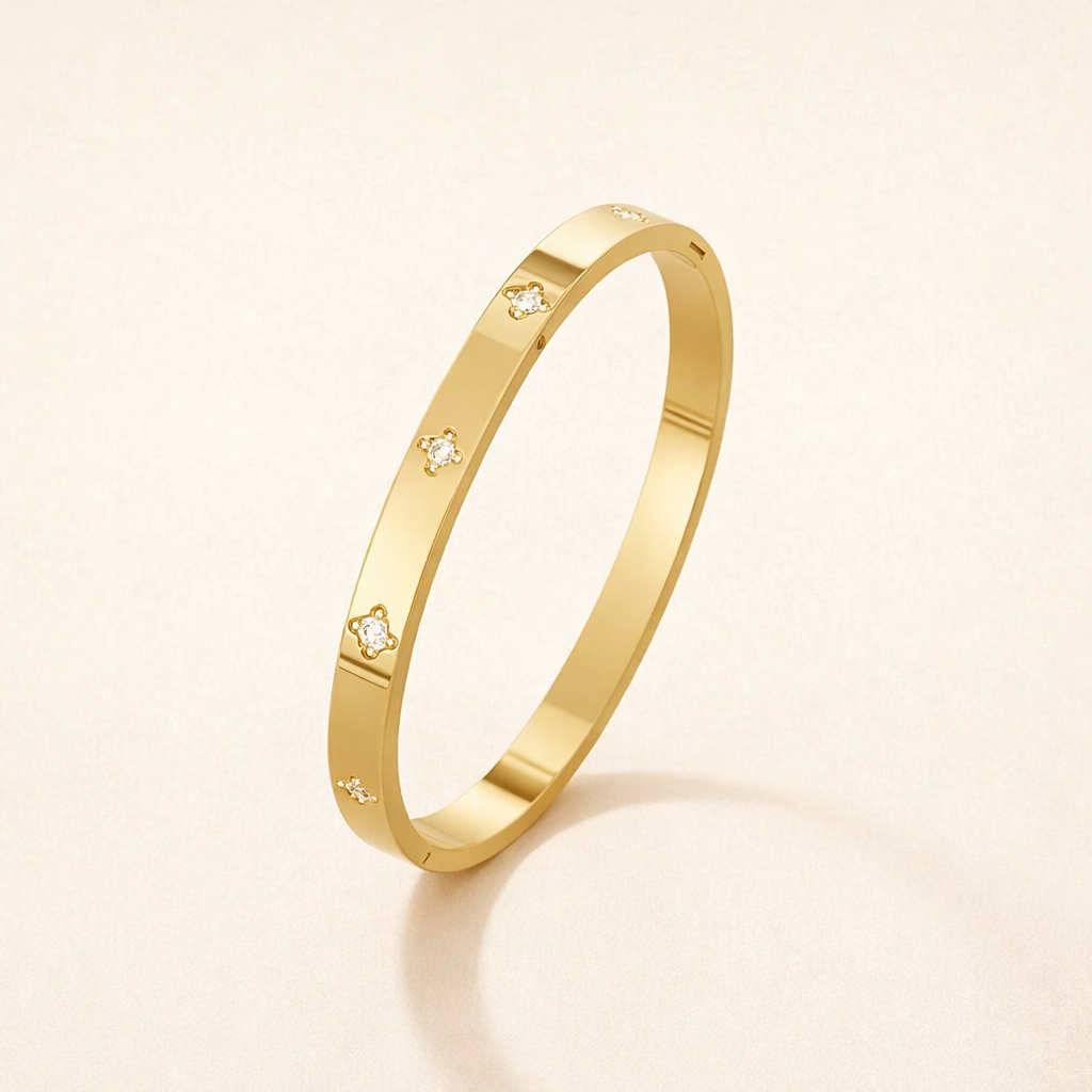 Gouden Klavertje Bangle