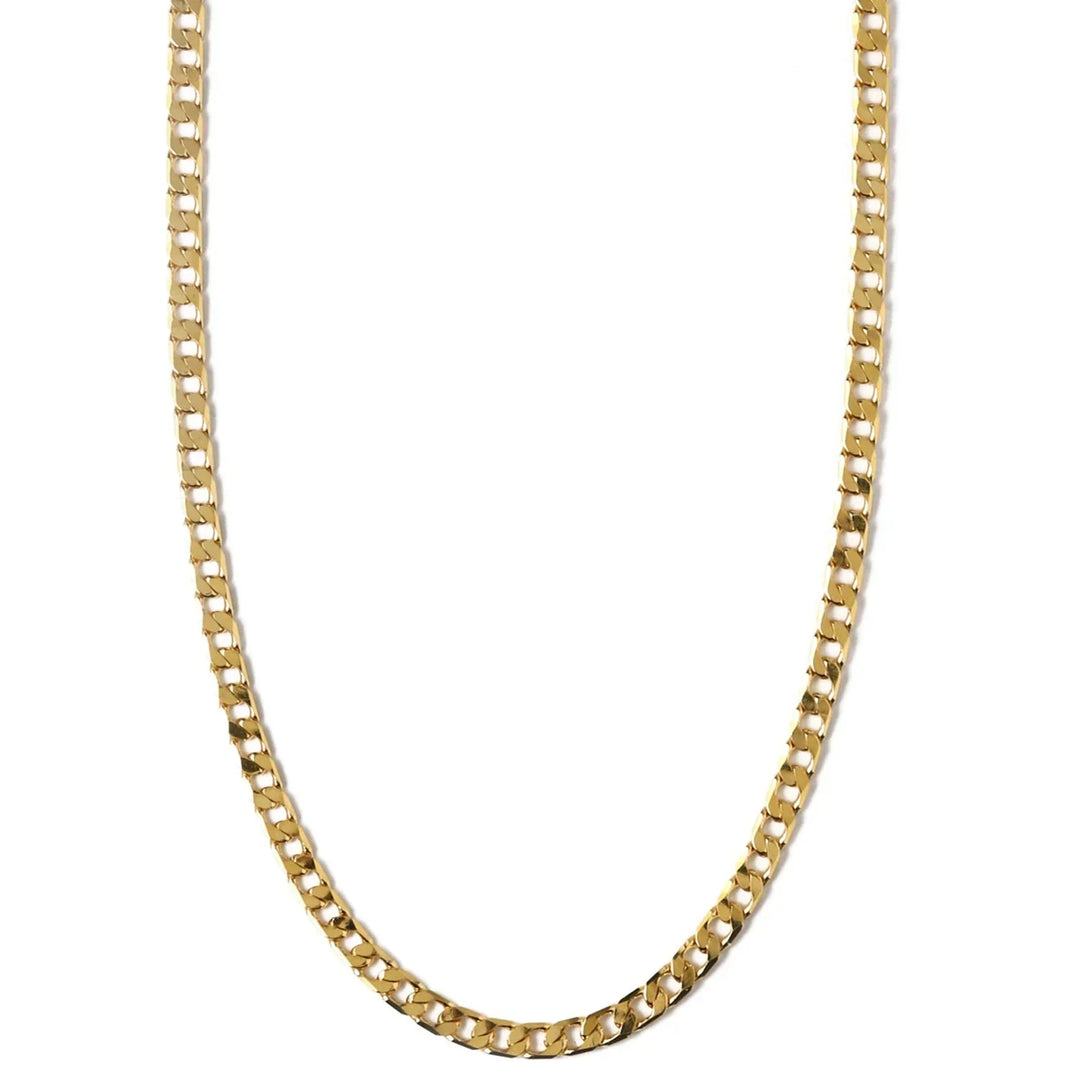 Elegante platte schakel ketting in wit goud