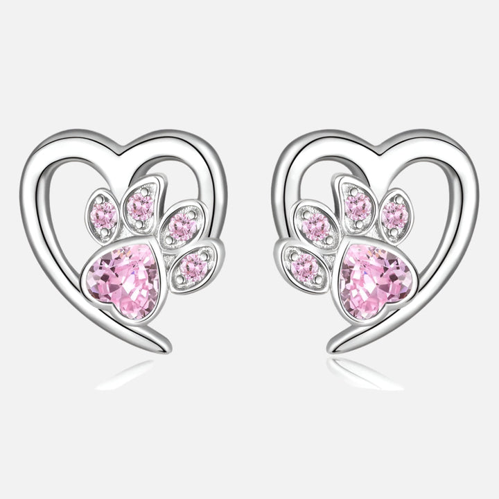 Poot en Hart Oorbellen met Zirconia