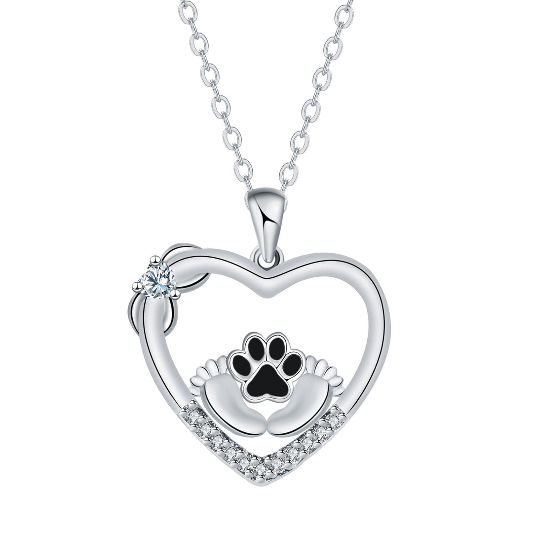 Little Feet Hondenpootafdruk Ketting en Zirkonia