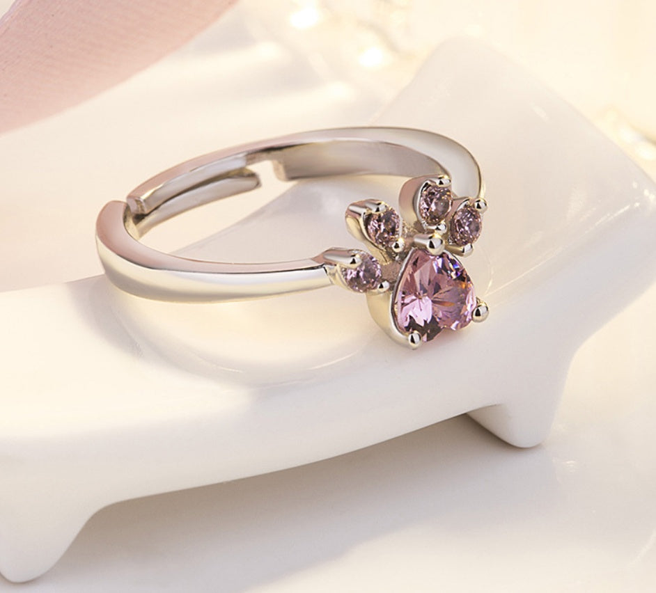 Roze Gouden Poot Sieraden Set – 4 Stukken met Zirkonia Hart (Ring, Ketting, Oorbellen, Armband)