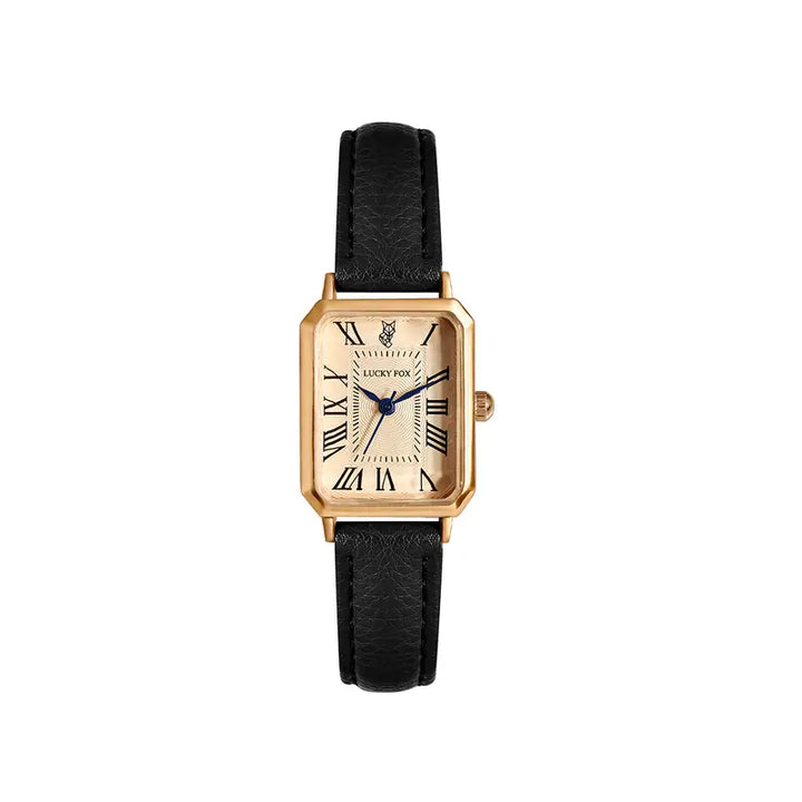Elegante gouden horloge met een verfijnd steentje.