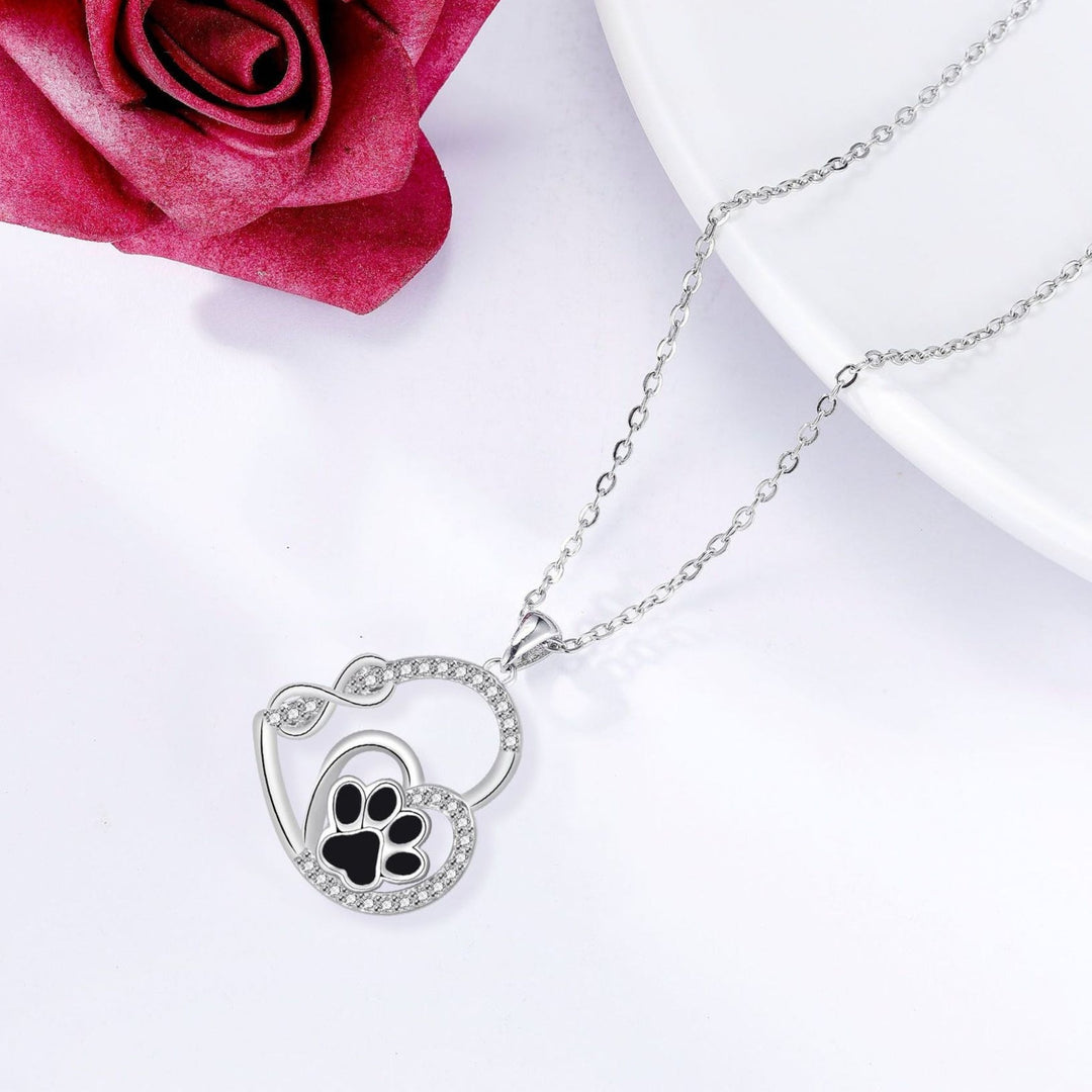 Oneindige Dubbele Liefde Pootafdruk Hanger Ketting