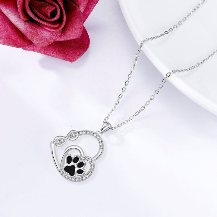 Oneindige Dubbele Liefde Pootafdruk Hanger Ketting