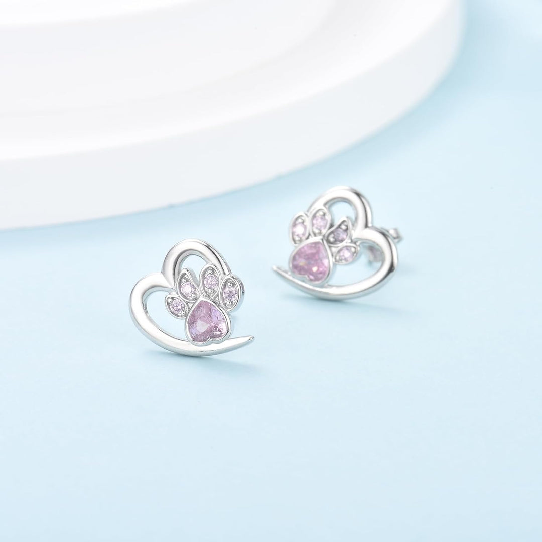 Poot en Hart Oorbellen met Zirconia