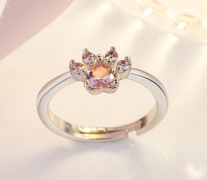 Roze Gouden Poot Sieraden Set – 4 Stukken met Zirkonia Hart (Ring, Ketting, Oorbellen, Armband)