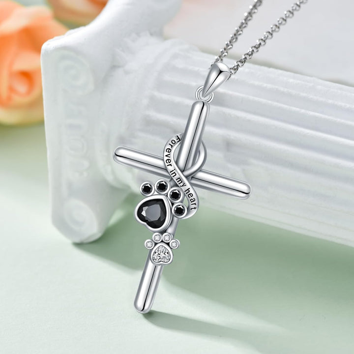 925 Sterling Zilveren Poot & Kruis Ketting