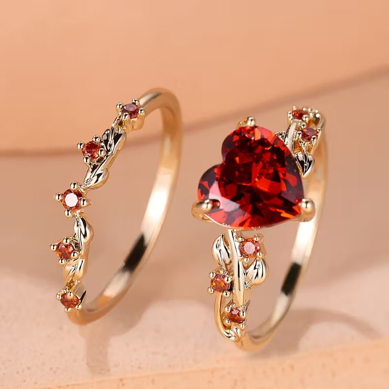 Elegante gouden ring met hartaccent