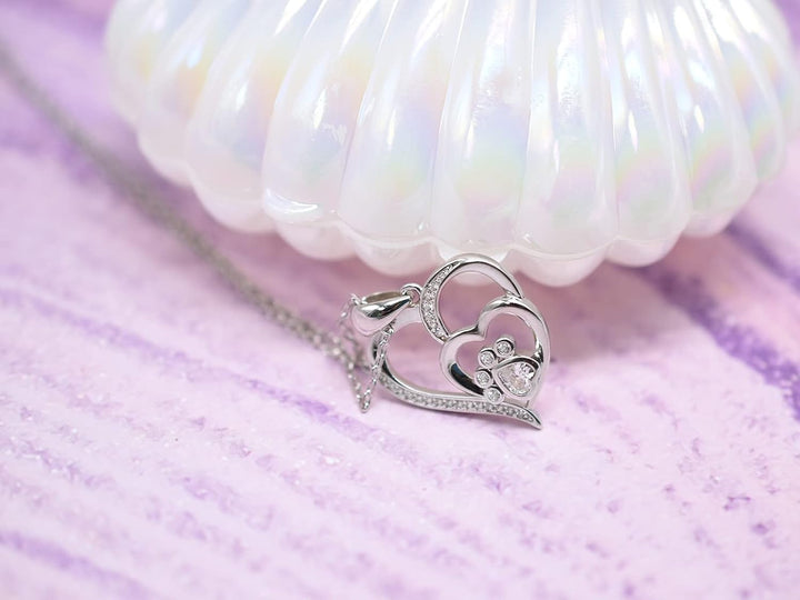 Sterling Zilveren Poot & Hart Ketting met Zirconia