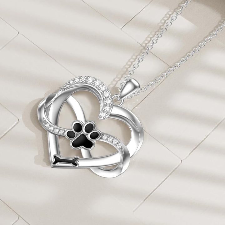 Infinity Hart & Poot Hanger in 925 Sterling Zilver met Zirconia