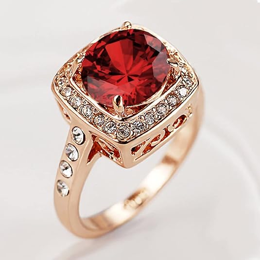 Elegante roségouden ring met zirkonia halo