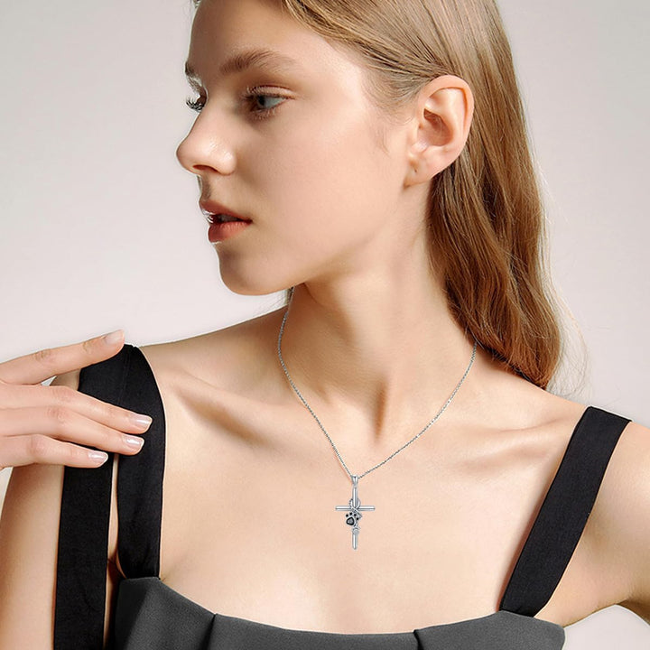 925 Sterling Zilveren Poot & Kruis Ketting
