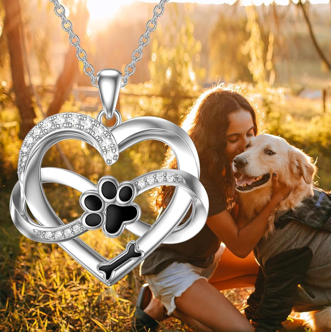 Infinity Hart & Poot Hanger in 925 Sterling Zilver met Zirconia