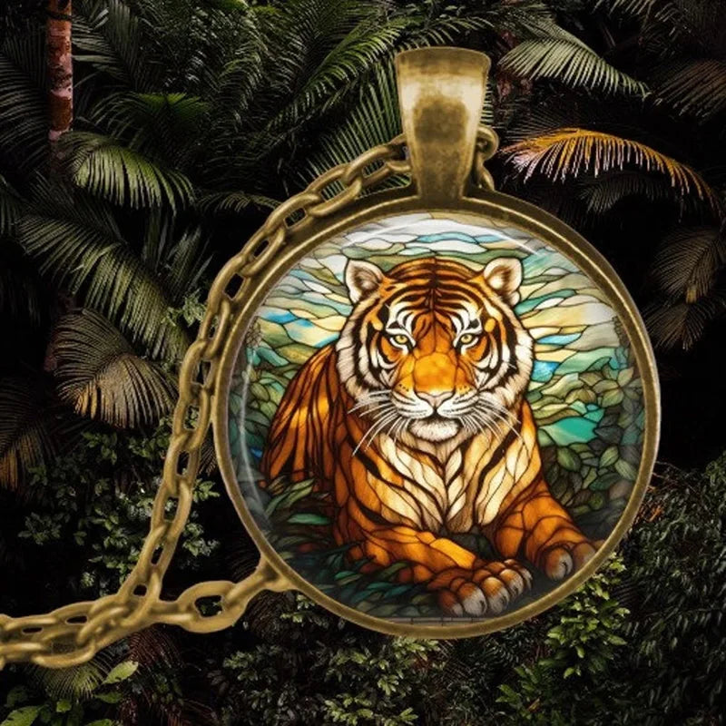 Bosgeest Dier Glas Hanger Ketting