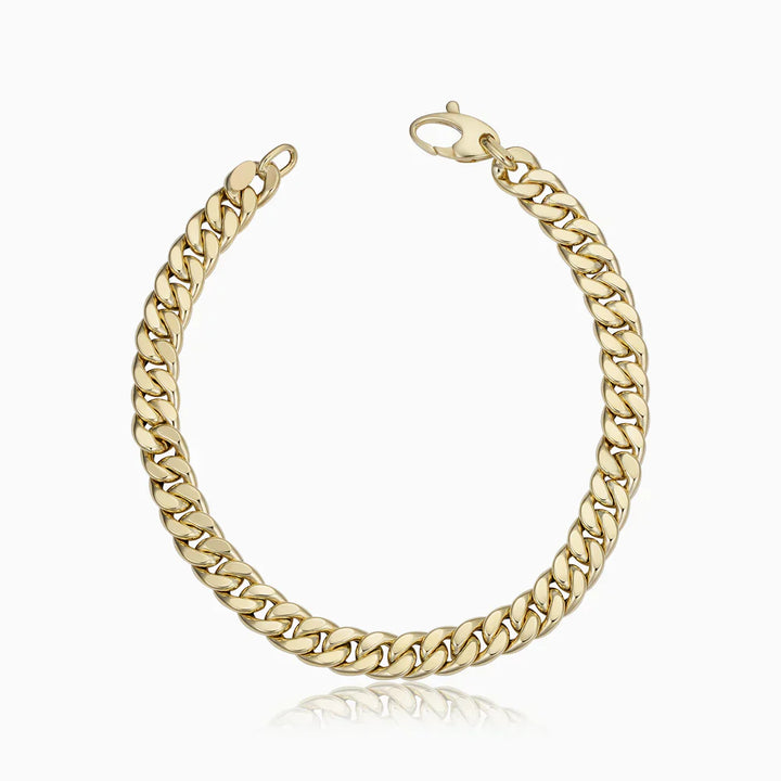 Elegante gouden Cubaanse armband met verfijnde schakels
