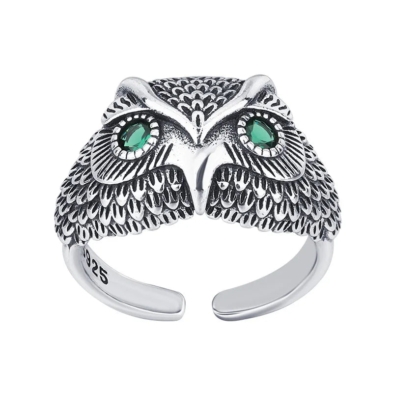 Sterling Zilveren Uil Ring