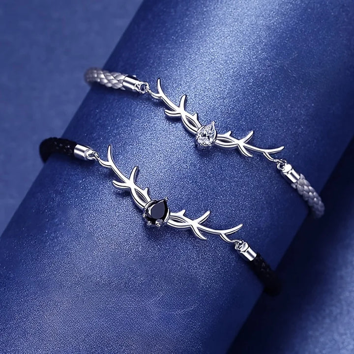 Hertengeweih Hart Armband met Zircon