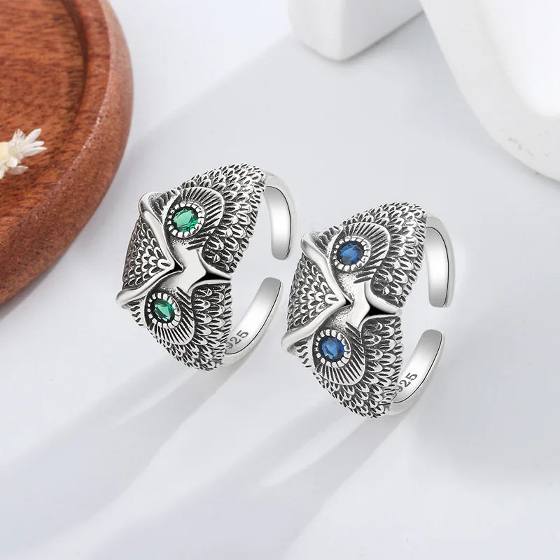 Sterling Zilveren Uil Ring