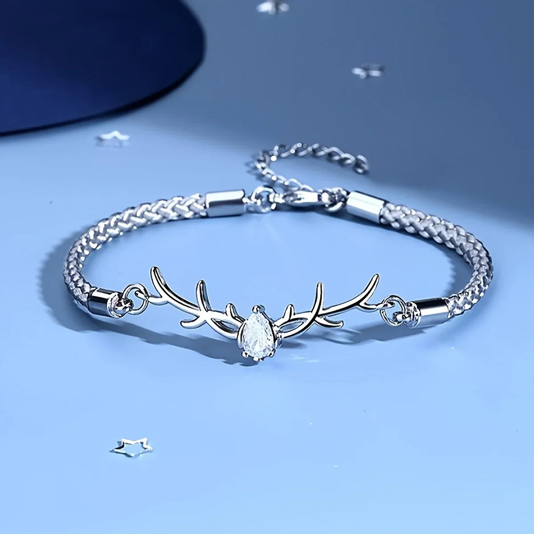 Hertengeweih Hart Armband met Zircon