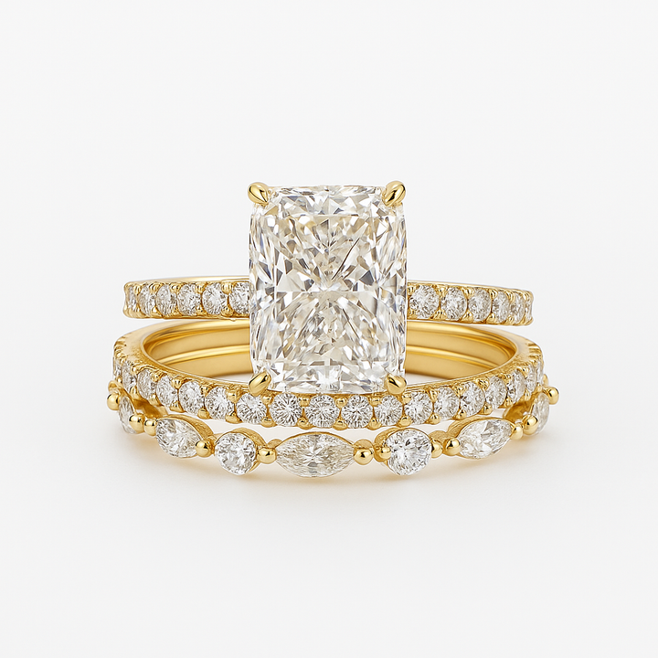 Drie-delige gouden ringenset