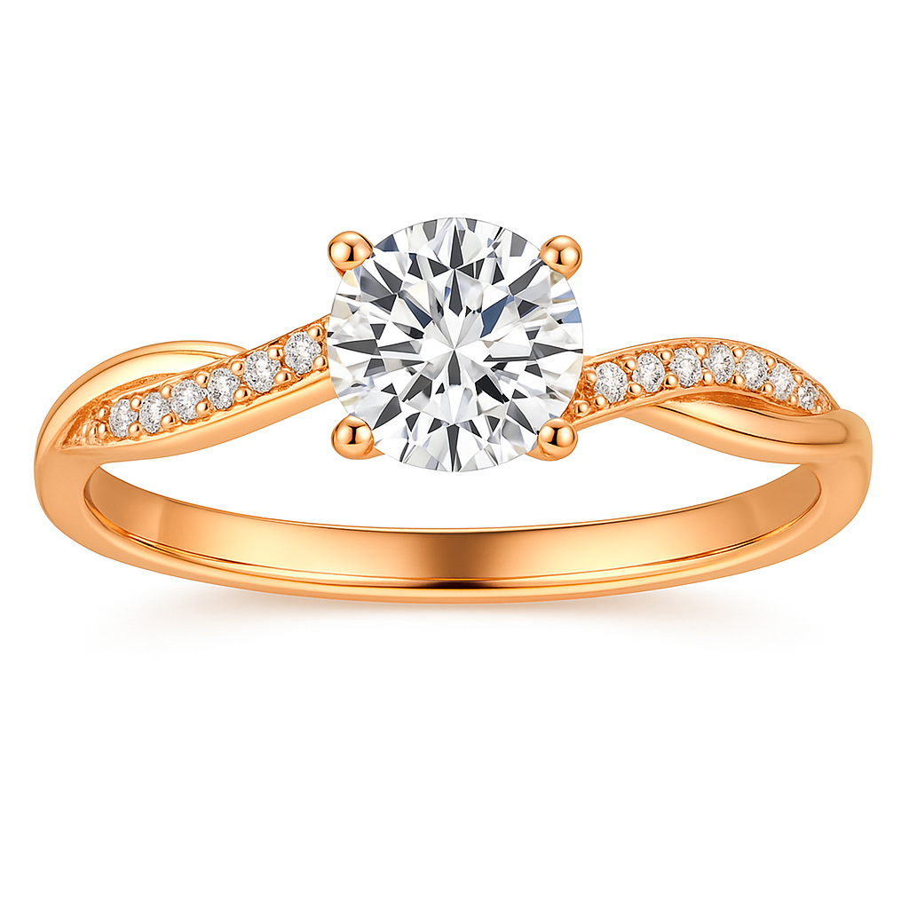 Elegante gouden gedraaide ring
