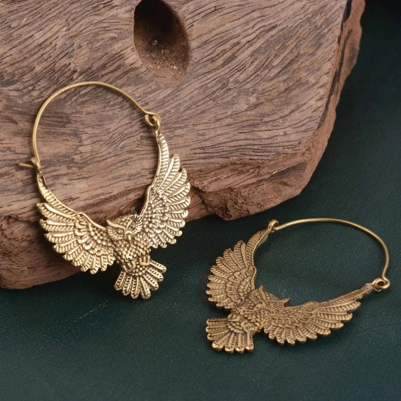 Vintage Boheemse Uil Statement Oorbellen