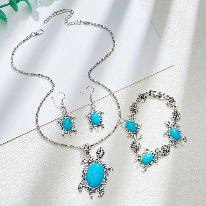 Turquoise Schildpad Sieradenset