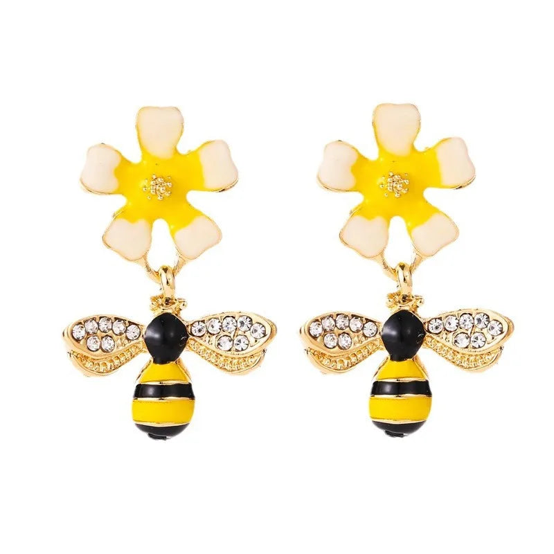 Bijen & Zonnebloem Oorhangers
