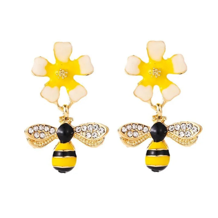 Bijen & Zonnebloem Oorhangers