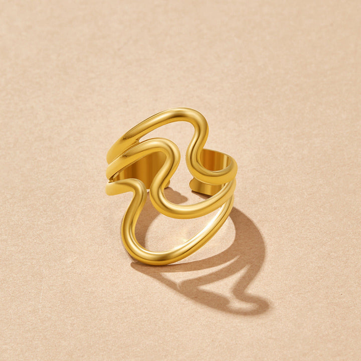 Gouden Golven Wrap Ring