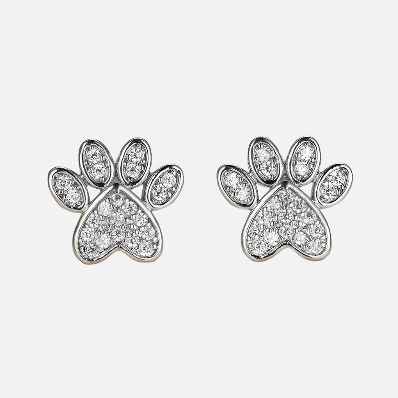 Witte Zirkonia Poot Studs – Hartvormig Ontwerp