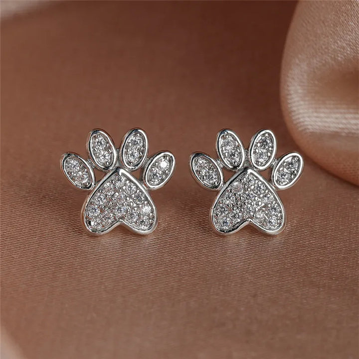 Witte Zirkonia Poot Studs – Hartvormig Ontwerp