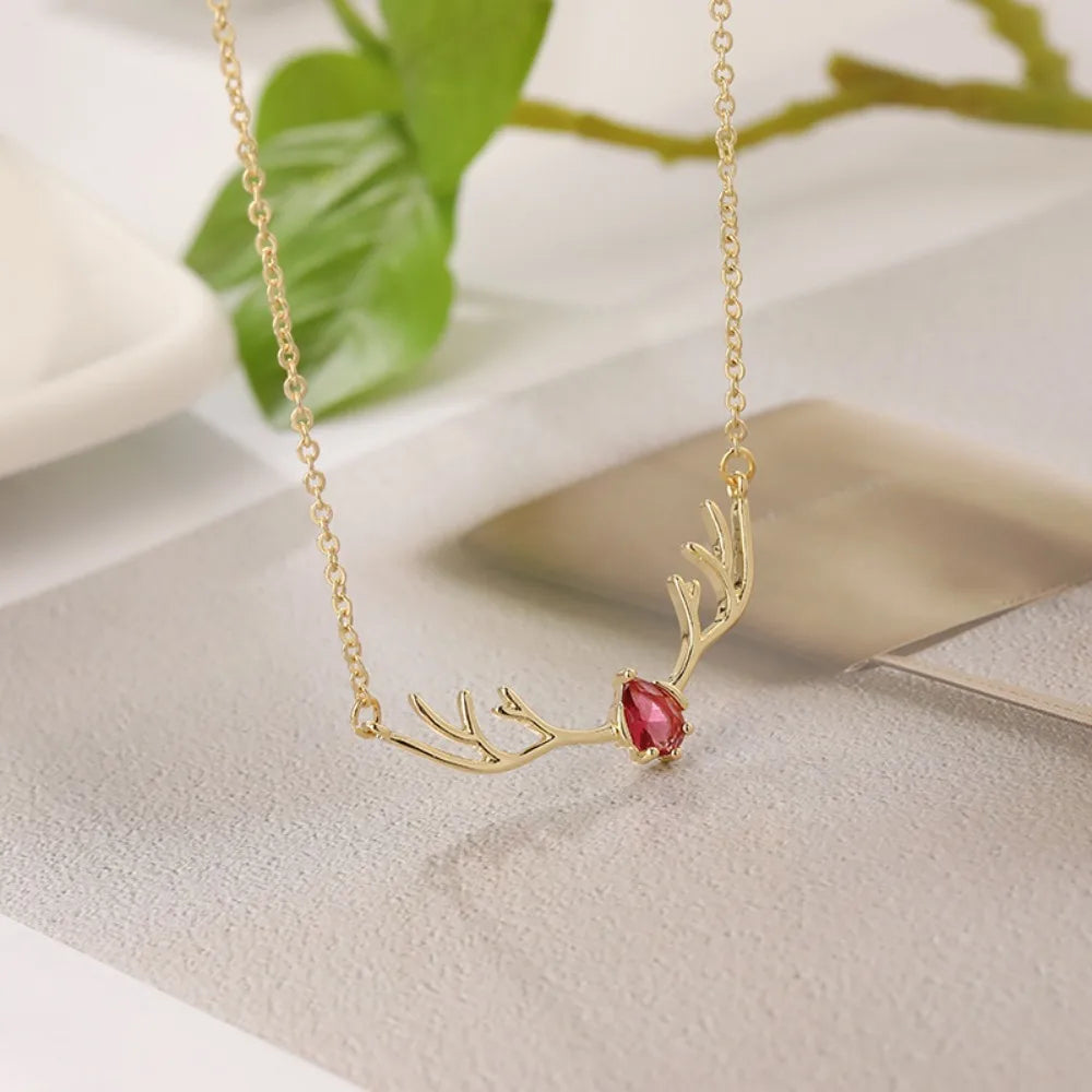 Hertengewei Ketting met Delicaat Hart Bedel