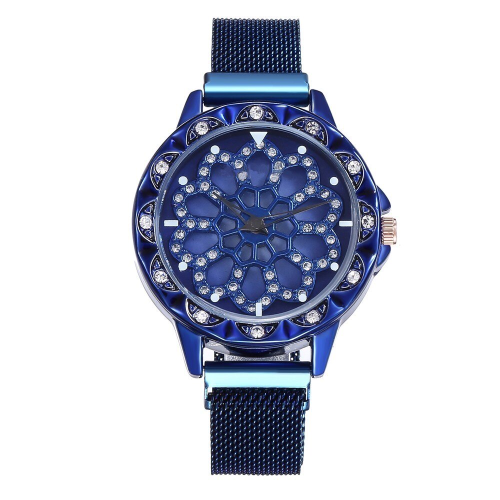 Elegante horloge met bloem motief