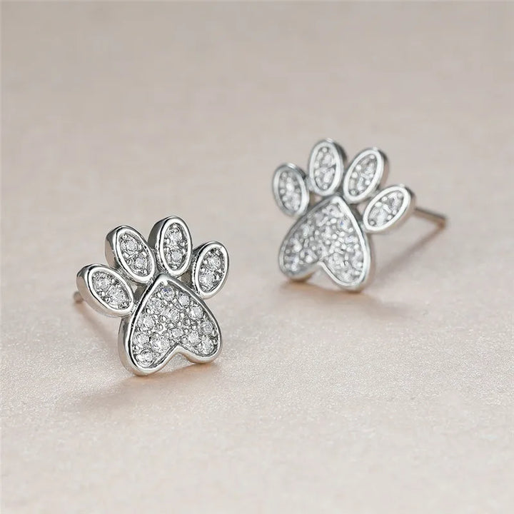 Witte Zirkonia Poot Studs – Hartvormig Ontwerp