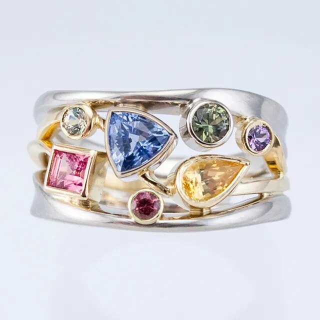 Klassieke zirkonia ring met verfijnd kleurenspel