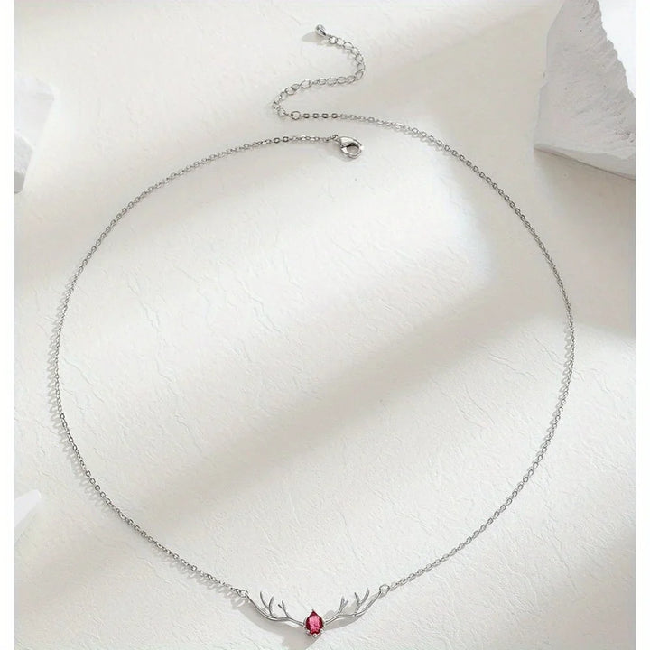 Hertengewei Ketting met Delicaat Hart Bedel